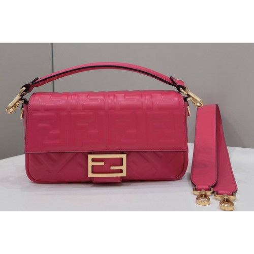 Fendi 8BR600 Baguette medium bag in Red nappa leather bag