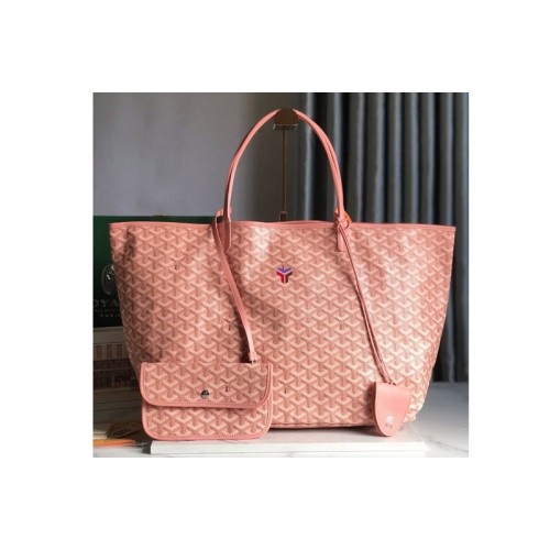 Goyard Saint Louis GM bag in Pink Goyardine Canvas & Chevroches Calfskin
