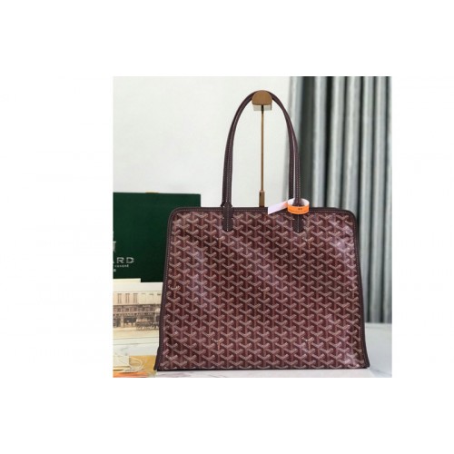 Goyard Hardy PM bag in Burgundy Goyardine Canvas and Decize Taurillon Leather