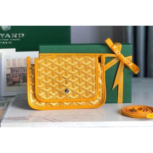 Goyard Plumet pocket wallet in Yellow Goyardine Canvas and Chevroches Calfskin