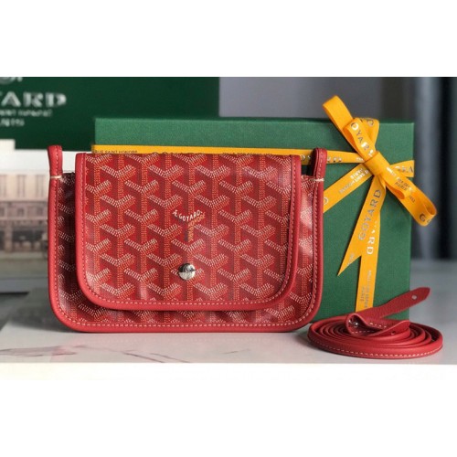 Goyard Plumet pocket wallet in Red Goyardine Canvas and Chevroches Calfskin
