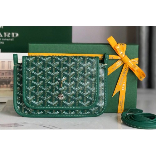 Goyard Plumet pocket wallet in Green Goyardine Canvas and Chevroches Calfskin