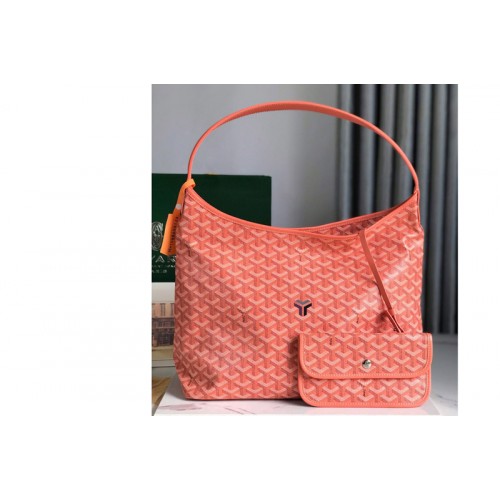 Goyard Boheme Hobo bag in Pink Goyardine Canvas and Chevroches Calfskin
