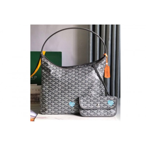 Goyard Boheme Hobo bag in Gray Goyardine Canvas and Chevroches Calfskin