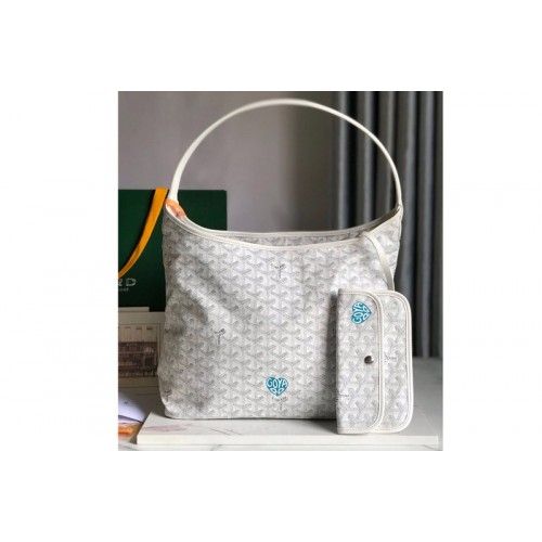 Goyard Boheme Hobo bag in White Goyardine Canvas and Chevroches Calfskin