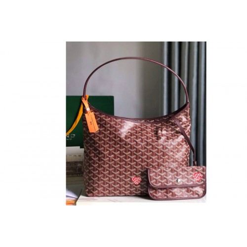 Goyard Boheme Hobo bag in Burgundy Goyardine Canvas and Chevroches Calfskin