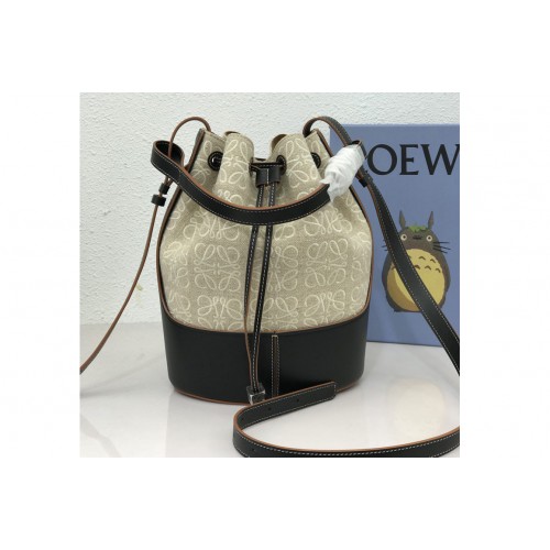 Loewe Balloon bag in White Black Anagram jacquard and calfskin