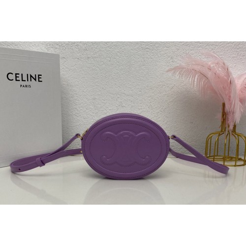 Celine 10I703 CROSSBODY OVAL PURSE IN Purple SMOOTH CALFSKIN