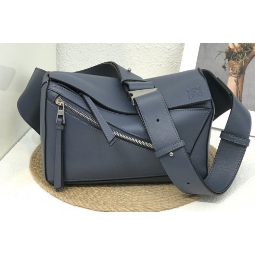 Loewe Small Puzzle Bumbag in Ocean classic calfskin