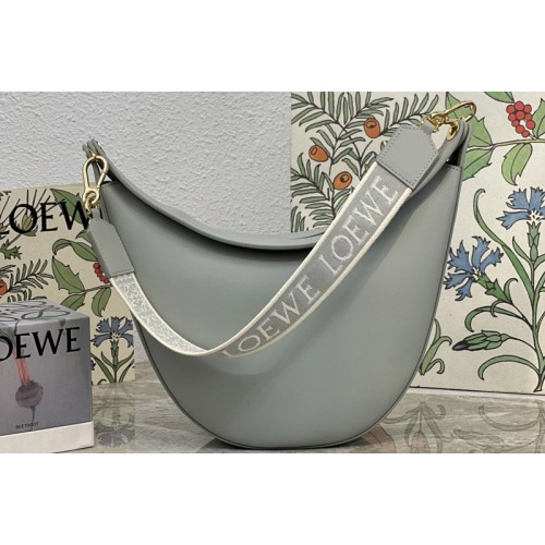 Loewe Luna bag in Gray satin calfskin and jacquard