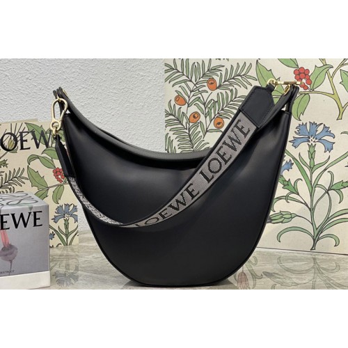 Loewe Luna bag in Black satin calfskin and jacquard