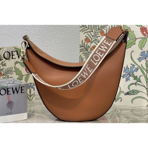 Loewe Luna bag in Brown satin calfskin and jacquard