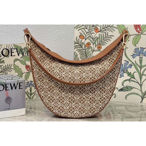 Loewe Luna bag in Brown Anagram jacquard and classic calfskin