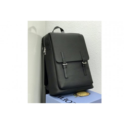 Loewe 10266 Military Backpack in Black soft grained calfskin