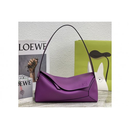 Loewe Puzzle Hobo bag in Purple nappa calfskin