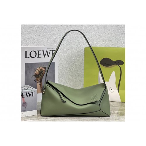 Loewe Puzzle Hobo bag in Green nappa calfskin