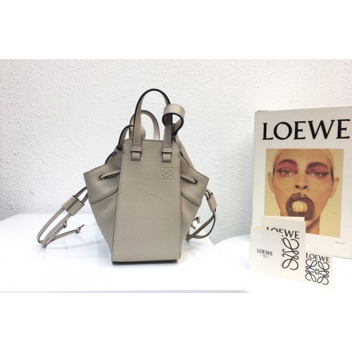 Loewe Mini Hammock Drawstring bag in Gray soft grained calfskin