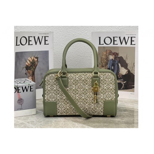 Loewe Amazona 23 in Green Avocado Green Anagram jacquard and calfskin