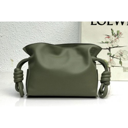 Loewe Mini Flamenco clutch in Green nappa calfskin