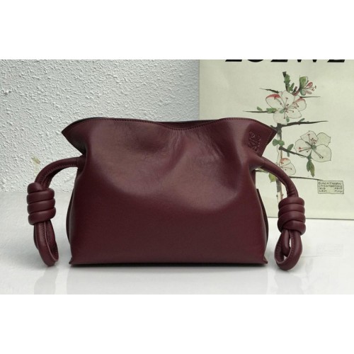 Loewe Mini Flamenco clutch in Bordeaux nappa calfskin