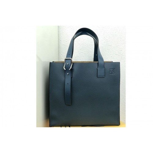 Loewe Buckle tote bag in Blue soft grained calfskin