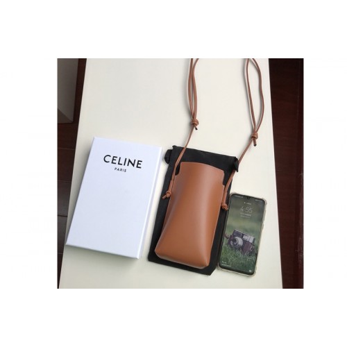 Celine 10F683 Phone Pouch in Tan Smooth Lambskin