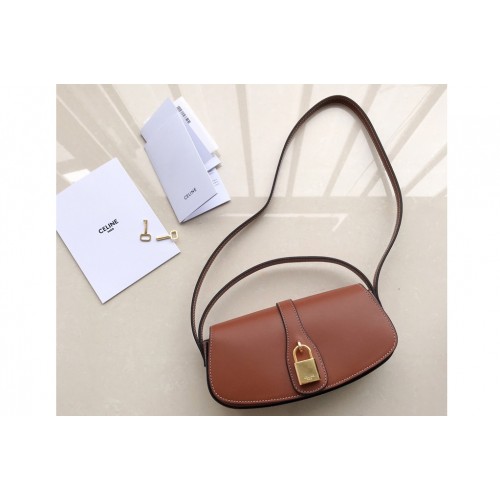 Celine 10I593 CLUTCH ON STRAP IN Tan SMOOTH CALFSKIN