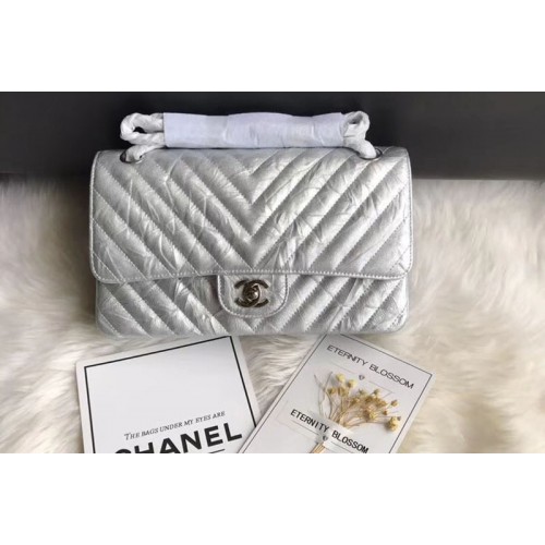 Chanel Flap Bag Original  Aged Calfskin Leather 1112 White