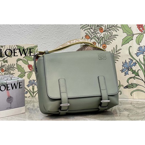 Loewe XS Military messenger bag in Green supple smooth calfskin and jacquard