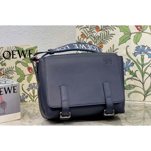 Loewe XS Military messenger bag in Blue supple smooth calfskin and jacquard