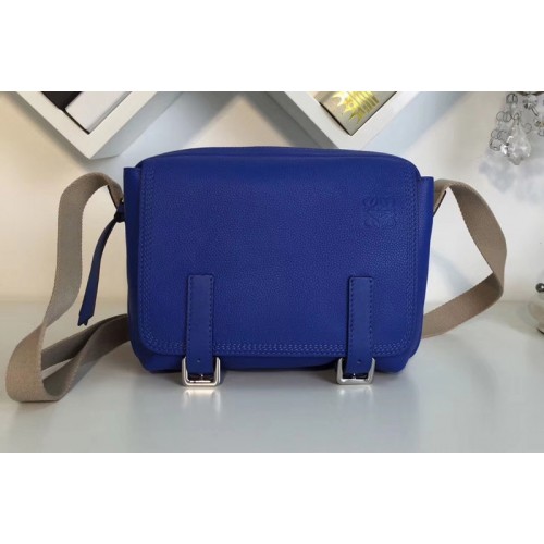 Loewe 317.12AA72 military messenger XS Bags Pacific Blue Soft Grained Calf Leather