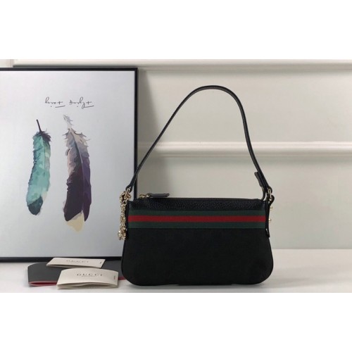 Gucci Shelly line Shoulder Bag in Black Canvas