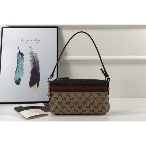Gucci Shelly line Shoulder Bag in Brown Canvas