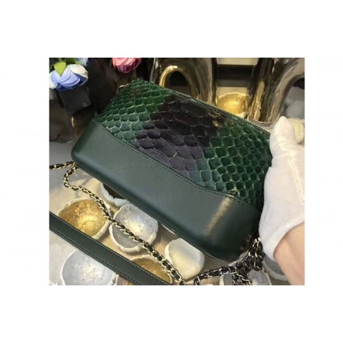 Chanel Gabrielle Original Python Leather Shoulder Bag 17817 Green Chanel Gabrielle Original Python Leather Shoulder Bag 17817 Green