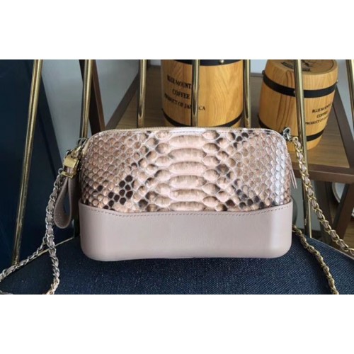 Chanel Gabrielle Original Python Leather Shoulder Bag 17817 Brown