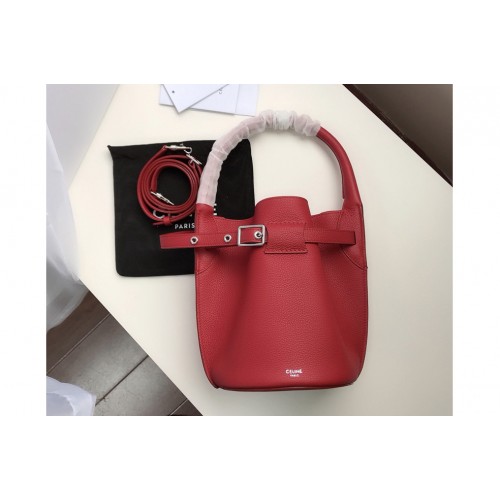 Celine Big Bag Nano Bucket Bag in Red Smooth Calfskin Leather