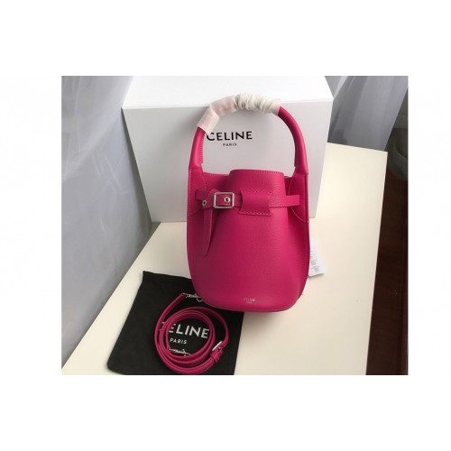 Celine Big Bag Nano Bucket Bag in Raspberry Smooth Calfskin Leather