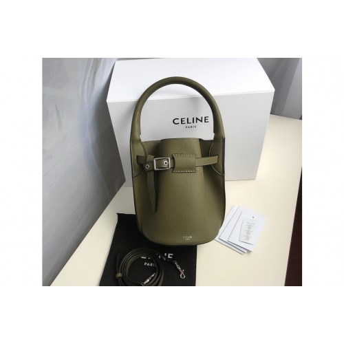 Celine Big Bag Nano Bucket Bag in Khaki Smooth Calfskin Leather