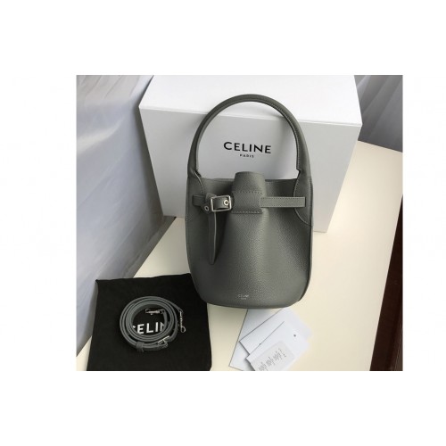 Celine Big Bag Nano Bucket Bag in Gray Smooth Calfskin Leather