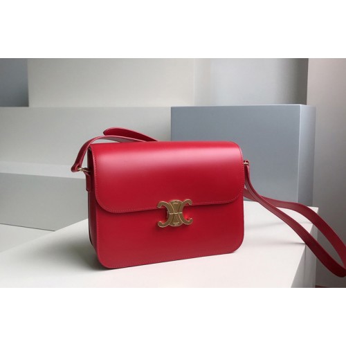 Celine large triomphe bag in Red shiny calfskin