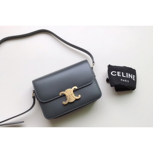 Celine Teen triomphe bag in Blue shiny calfskin
