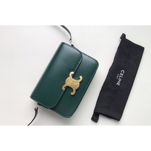 Celine Teen triomphe bag in Green shiny calfskin