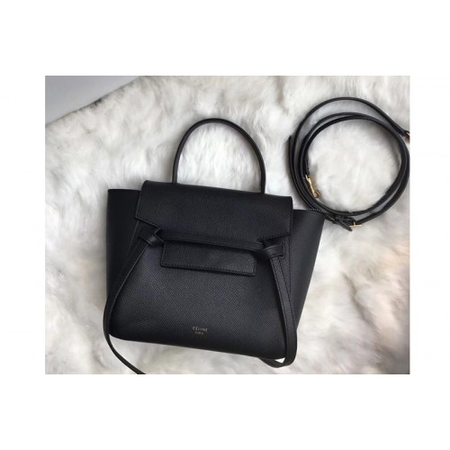 Celine Nano Belt Bag in Black Grained Calfskin Leather