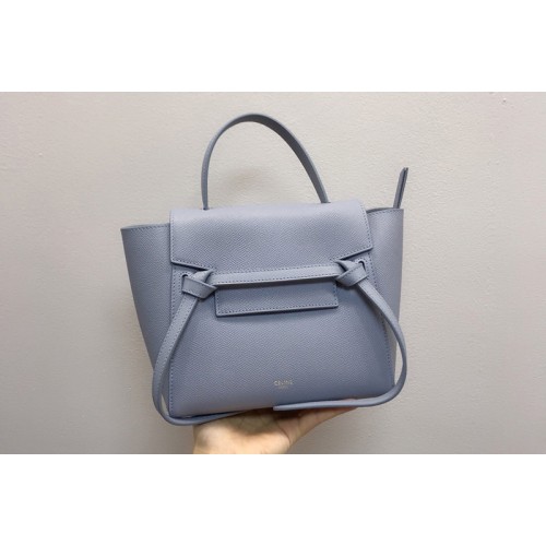 Celine Micro Belt Bag in Blue Grained Calfskin Leather
