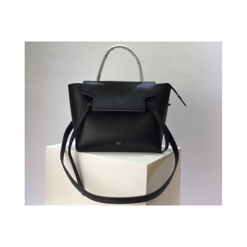 Celine Micro Belt Bag in Black Grained Calfskin Leather