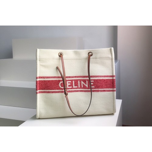 Celine Squared cabas celine in plein soleil textile and calfskin Tan Red
