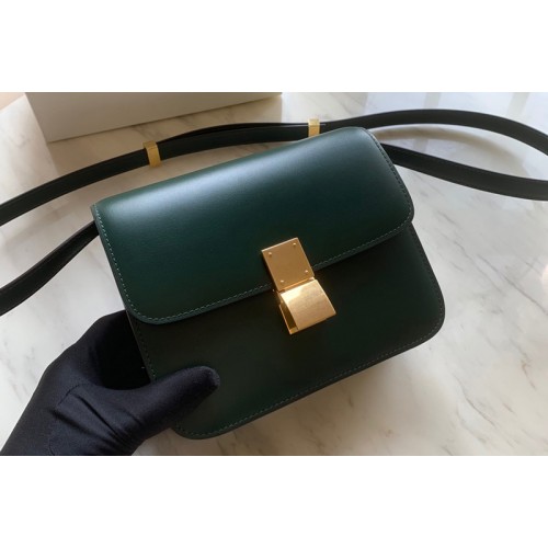 Celine Teen Classic Bag in Green box calfskin Leather