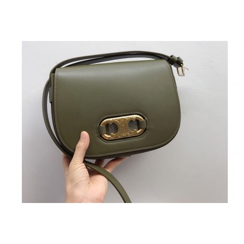 Celine medium maillon triomphe Bag in Green natural calfskin Leather