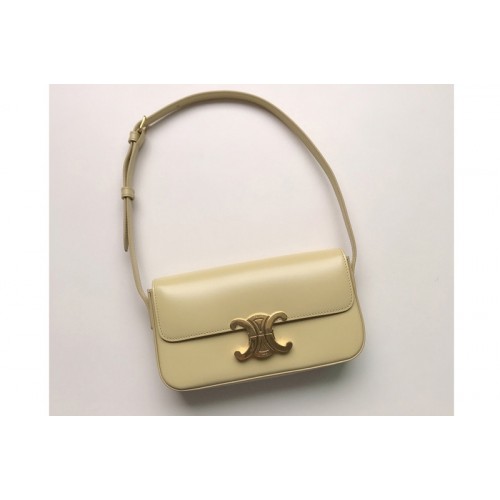 Celine triomphe shoulder bag in Papyrus shiny calfskin Leather