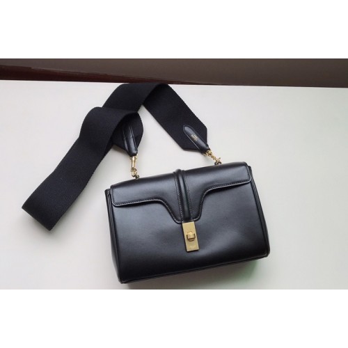 Celine TEEN SOFT 16 Bag IN Black SMOOTH CALFSKIN